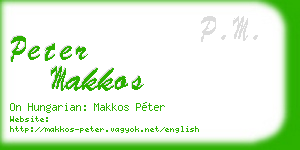 peter makkos business card